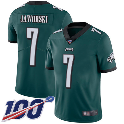 Men Philadelphia Eagles #7 Ron Jaworski Midnight Green Team Color Vapor Untouchable NFL Jersey Limited Player 100th->philadelphia eagles->NFL Jersey